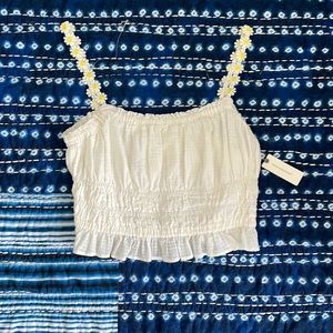 Anthropologie Maeve Crop Daisy Blouse